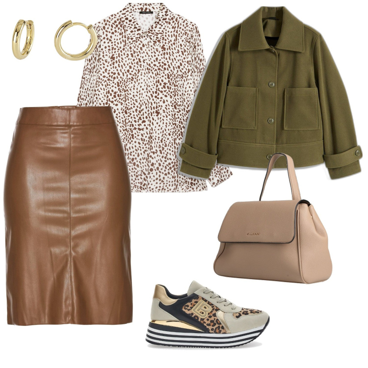 Outfit donna - Con le scarpe comode. per Tutti i giorni. Abbinamento con gonne longuette, blazer, zaini, orecchini, camicie, sneakers.