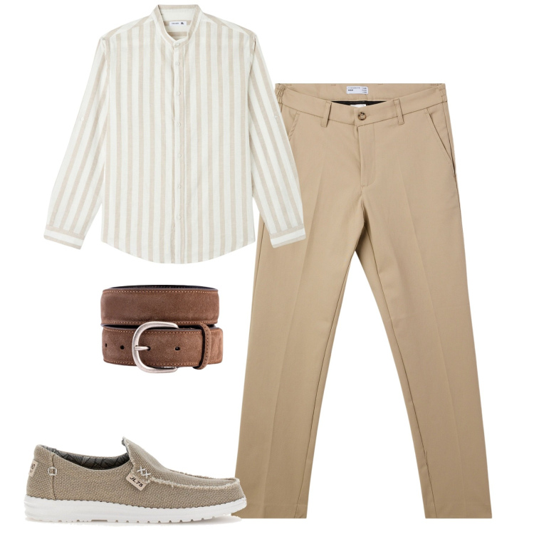 Outfit uomo - Chino e camicia. Stile Urban per Tutti i giorni. Abbinamento con camicie, pantaloni chino, scarpe stringate, cinture.