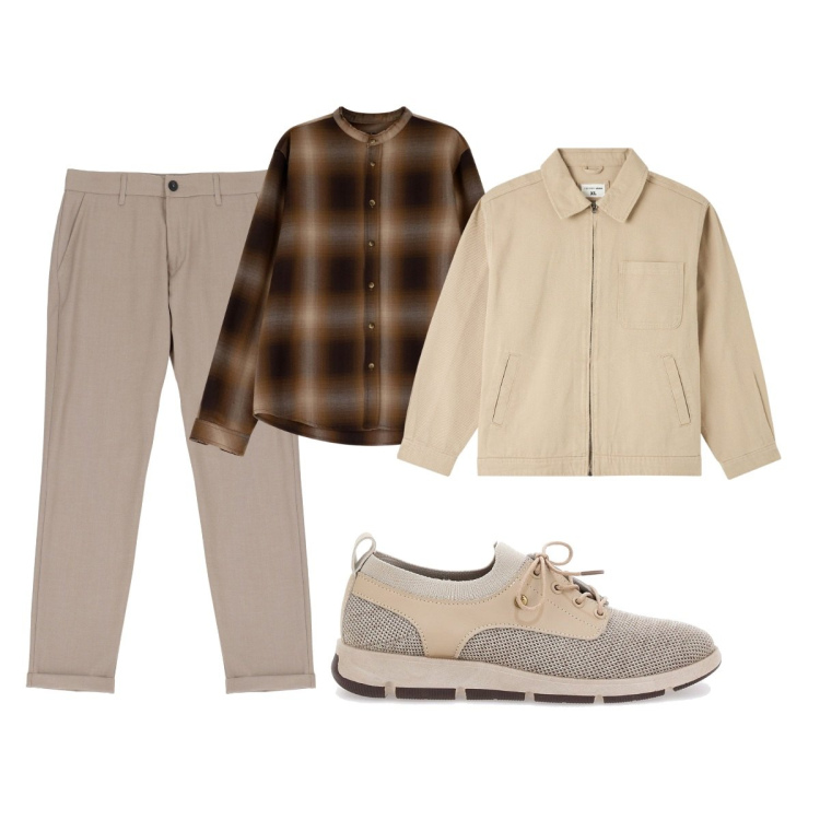 Outfit uomo - Total look #2078633. Stile Trendy per Tutti i giorni. Abbinamento con giacche, pantaloni, camicie, scarpe stringate.