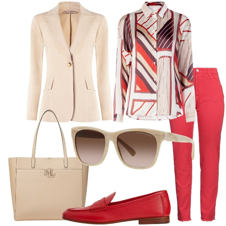 Outfit donna - Pantaloni slim fit - @ypila. Stile Trendy per Tutti i giorni. Abbinamento con pantaloni, camicie, blazer, occhiali da sole, mocassini, borse tote.