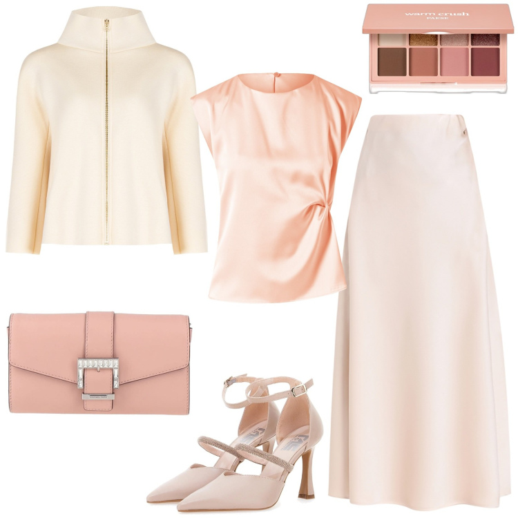 Outfit donna - Cerimonia primaverile. Stile Bon Ton per Cerimonia. Abbinamento con borse a mano, ombretti, gonne longuette, cappe, top, décolleté.