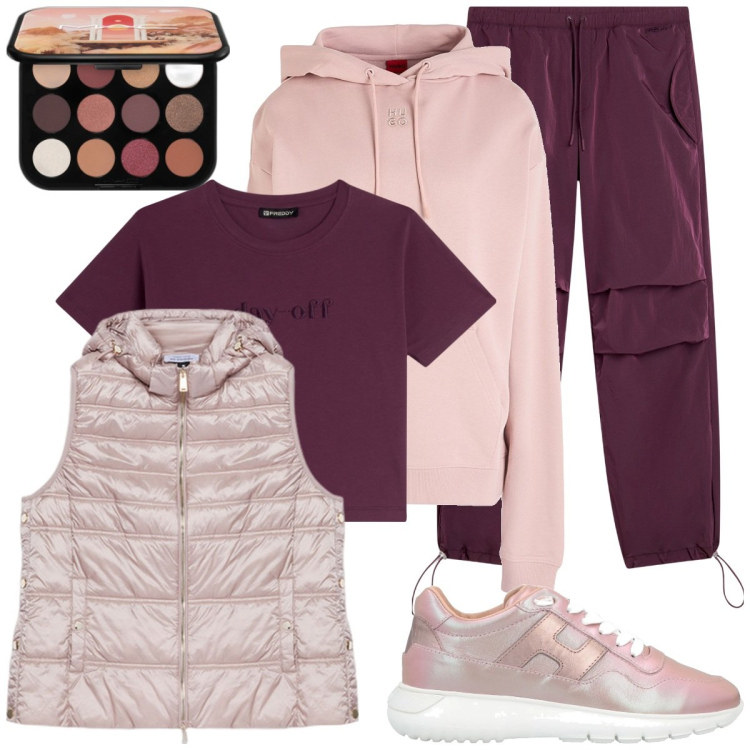 Outfit donna - Sporty-chic-spring!!!. Stile Sporty chic per Tutti i giorni. Abbinamento con sneakers, felpe con cappuccio, ombretti, t-shirt, pantaloni, piumini.