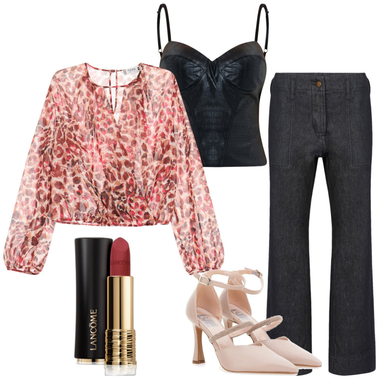 Outfit donna - Total look #2078948. Stile Glamour per Serata fuori. Abbinamento con rossetti, top, bluse, décolleté, pantaloni.
