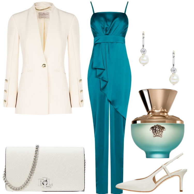 Outfit donna - Total look #2078973. Abbinamento con profumi, tute, blazer, orecchini, décolleté, borse a tracolla.