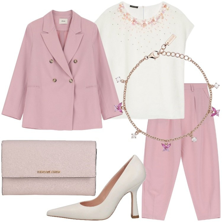 Outfit donna - Bluse fluide e romantiche. Stile Romantica per Cerimonia. Abbinamento con décolleté, borse a mano, braccialetti, pantaloni, blazer, bluse.