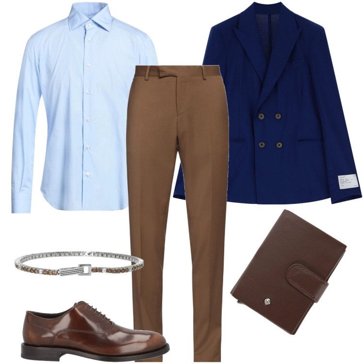 Outfit uomo - Una bellissima giacca blu. Stile Business/Elegante per Cerimonia. Abbinamento con scarpe stringate, camicie, pantaloni, braccialetti, portafogli, giacche.