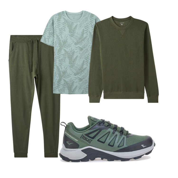 Outfit uomo - Total look #2079279. Stile Casual per Sport. Abbinamento con felpe, pantaloni, t-shirt, sneakers.