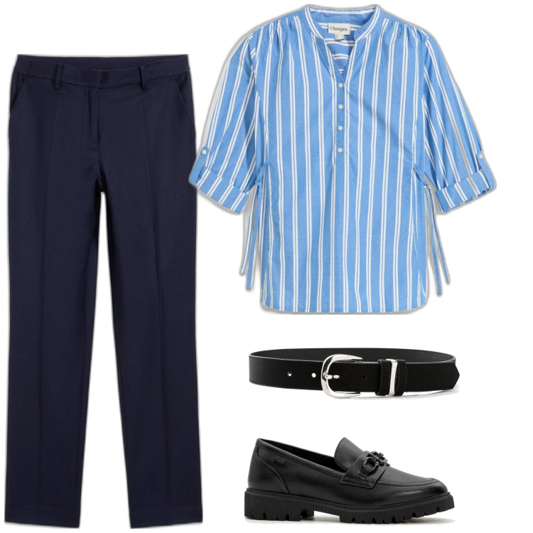 Outfit donna - Total look #2079388. per Ufficio. Abbinamento con cinture, tuniche, pantaloni, mocassini.