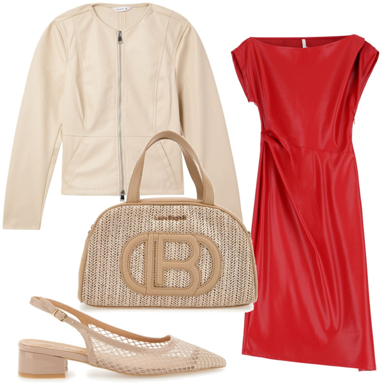 Outfit donna - Décolleté accogliente. Stile Chic per Ufficio. Abbinamento con blazer, vestiti midi/longuette, décolleté, borse a spalla.