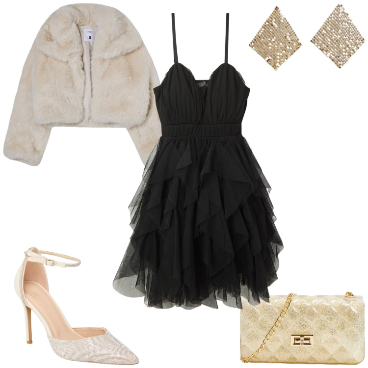 Outfit donna - Total look #2079567. Abbinamento con vestiti corti, borse a tracolla, décolleté, orecchini, blazer.