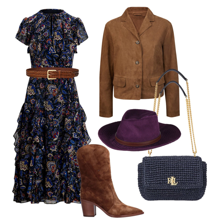 Outfit donna - Spring city boho - @ambrosiajsi. Stile Boho per Tutti i giorni. Abbinamento con stivaletti texani, cappelli, cinture, vestiti, borse a spalla, blazer.