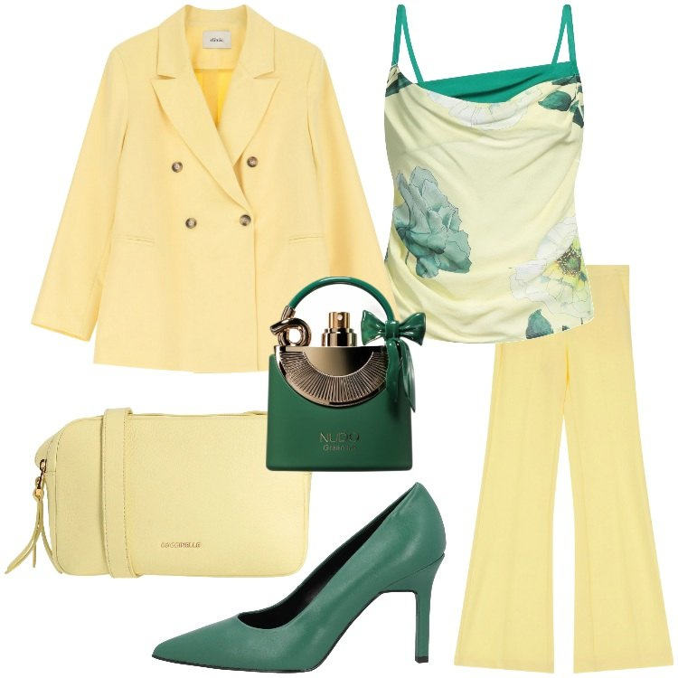 Outfit donna - Borse mini, stile maxi. Stile Chic per Cerimonia. Abbinamento con top, borse a tracolla, décolleté, profumi, pantaloni, blazer.