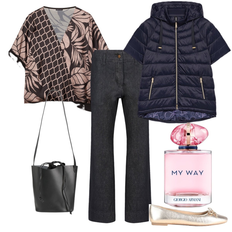 Outfit donna - La blusa fluida. Stile Casual chic per Tutti i giorni. Abbinamento con ballerine, borse a mano, profumi, pantaloni, bluse, piumini.