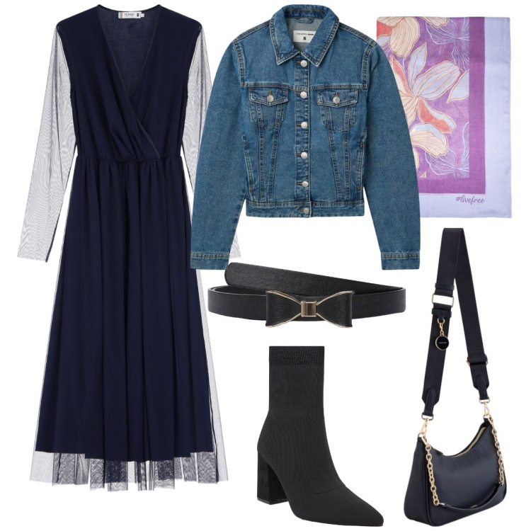Outfit donna - Primavera Boho. Stile Boho per Tutti i giorni. Abbinamento con blazer, stivaletti, cinture, vestiti, borse a tracolla, stole.