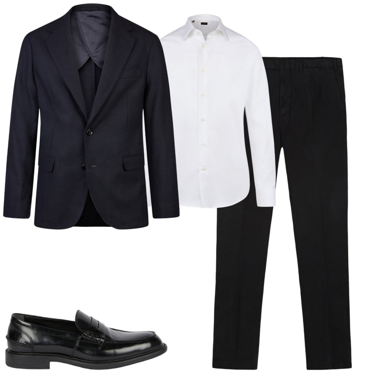 Outfit uomo - Elegante. Stile Business/Elegante per Tutti i giorni. Abbinamento con giacche, pantaloni, scarpe stringate, camicie.