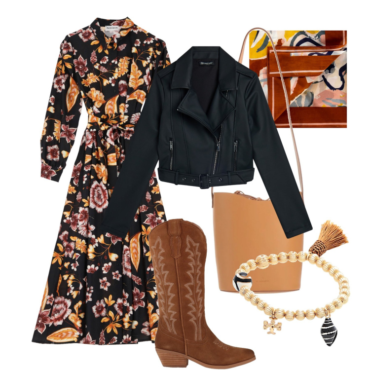 Outfit donna - Boho in città - @ambrosiajsi. Stile Boho per Tutti i giorni. Abbinamento con braccialetti, stivali, borse a mano, foulard, giacche, vestiti lunghi.