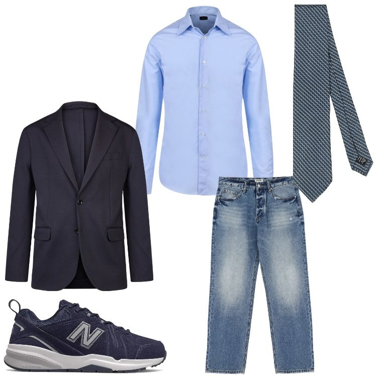 Outfit uomo - Cravatta addicted. Stile Business/Elegante per Serata speciale. Abbinamento con cravatte, sneakers, jeans, giacche, camicie.