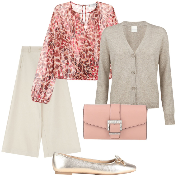 Outfit donna - Borsa con fibbia gioiello. per Tutti i giorni. Abbinamento con ballerine, borse a mano, bluse, pantaloni a palazzo, cardigans.