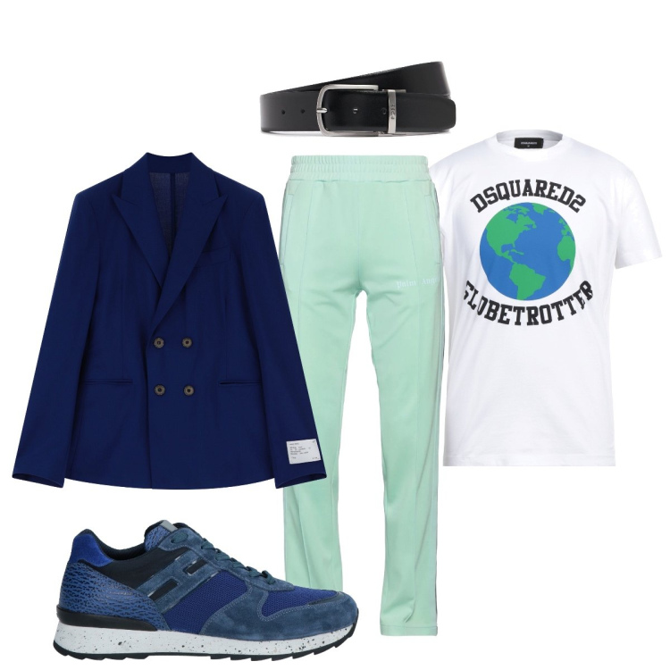 Outfit uomo - Serata importante. Stile Trendy per Serata speciale. Abbinamento con pantaloni, sneakers, t-shirt, giacche, cinture.