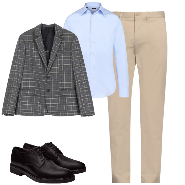 Outfit uomo - Al lavoro. Stile Urban per Ufficio. Abbinamento con pantaloni chino, giacche, scarpe stringate, camicie.