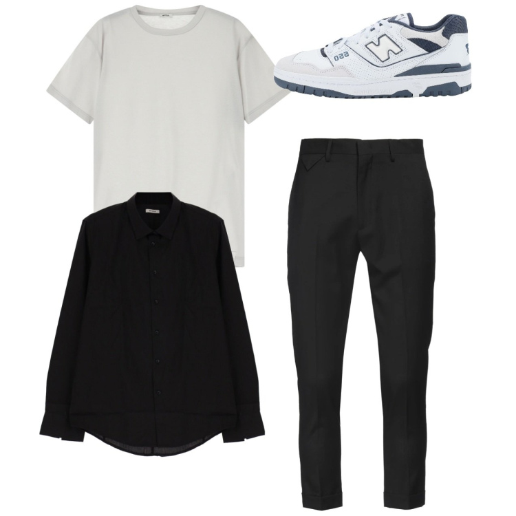 Outfit uomo - City. Stile Casual per Tutti i giorni. Abbinamento con sneakers, pantaloni, camicie, t-shirt.