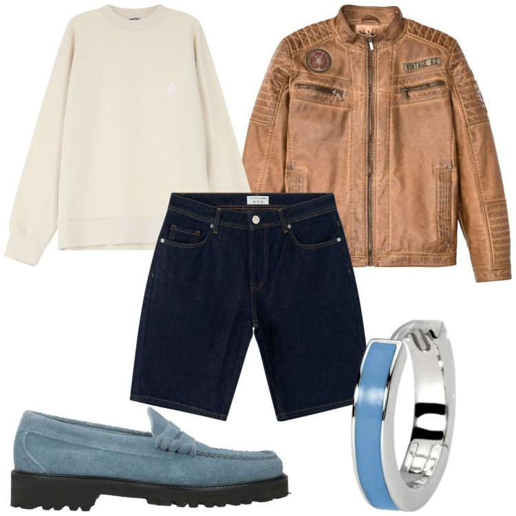 Outfit uomo - Ritorno del suede: mocassini super trend. Stile Trendy per Tutti i giorni. Abbinamento con giacche, scarpe stringate, bermuda, orecchini, felpe.
