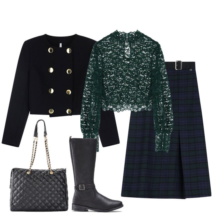 Outfit donna - Il prezioso Sottogiacca di pizzo. Stile Minimal per Tutti i giorni. Abbinamento con shopping bag, stivali, camicie, blazer, gonne lunghe.