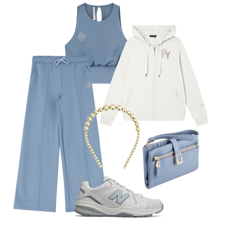 Outfit donna - Ultra sportiva per commissioni. Stile Casual per Tutti i giorni. Abbinamento con sneakers, top, pantaloni, felpe con cappuccio, cerchietti, portafogli.