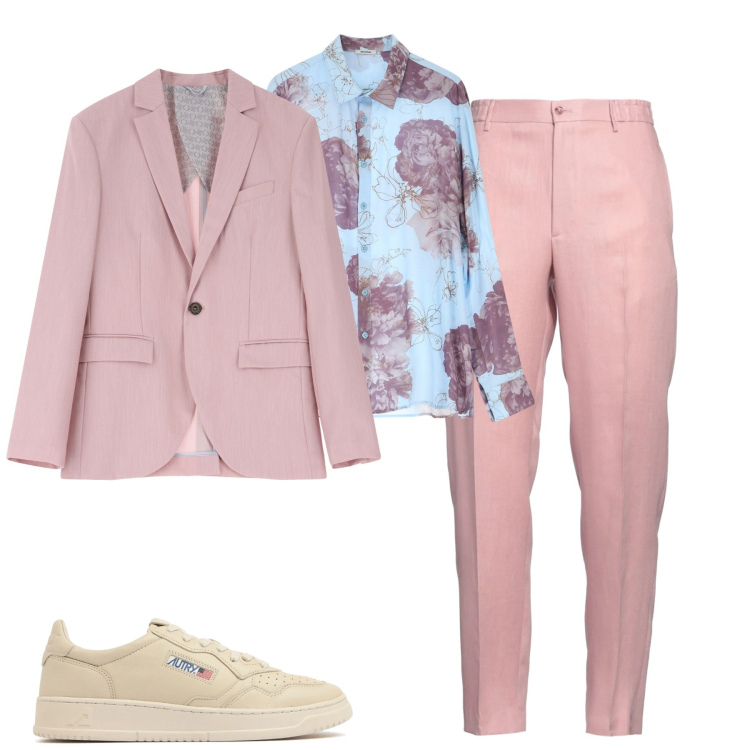 Outfit uomo - Colori pastello. Stile Trendy per Cerimonia. Abbinamento con pantaloni, camicie, giacche, sneakers.