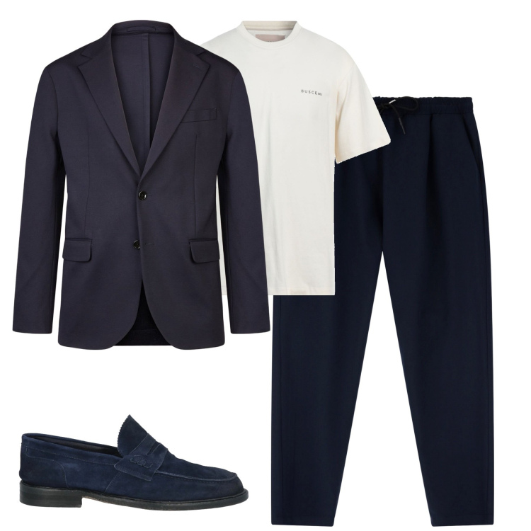 Outfit uomo - Total look #2081035. Stile Urban per Tutti i giorni. Abbinamento con scarpe stringate, t-shirt, pantaloni, giacche.