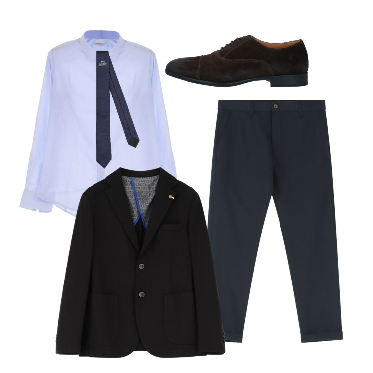 Outfit uomo - Con eleganza. Stile Business/Elegante per Serata speciale. Abbinamento con scarpe stringate, cravatte, camicie, pantaloni chino, giacche.