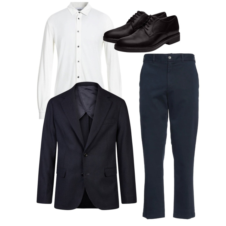Outfit uomo - City. Stile Casual per Tutti i giorni. Abbinamento con pantaloni, camicie, scarpe stringate, giacche.