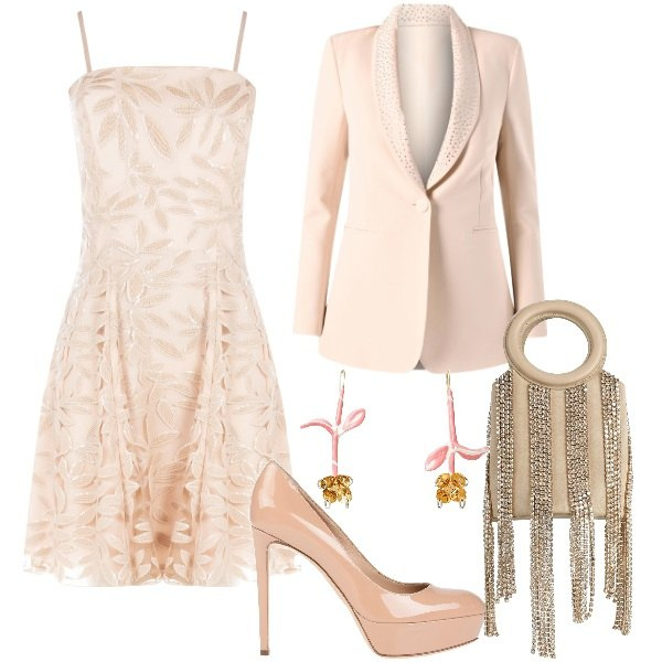 Outfit donna - Bluse fluide e romantiche. Stile Bon Ton per Cerimonia. Abbinamento con décolleté, borse a secchiello, orecchini, vestiti corti, blazer.