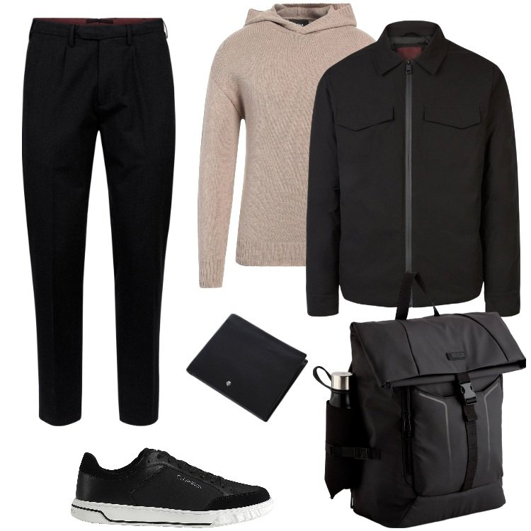 Outfit uomo - Total look #2081642. Stile Urban per Tutti i giorni. Abbinamento con pullovers, sneakers, portafogli, pantaloni, piumini, borse sportive.