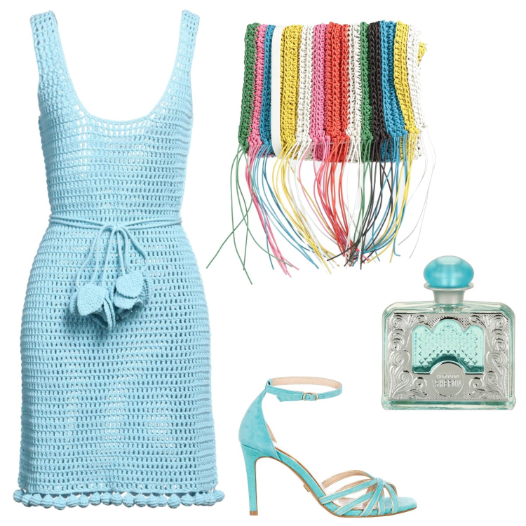 Outfit donna - Retro ‘romantico. Stile Vintage retrò per Serata fuori. Abbinamento con borse a tracolla, vestiti corti, profumi, sandali col tacco.