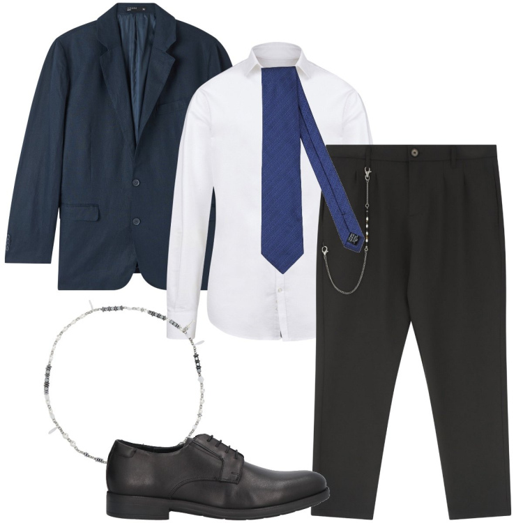 Outfit uomo - La giacca blu petrolio. Stile Business/Elegante per Serata speciale. Abbinamento con scarpe stringate, cravatte, giacche, collane, pantaloni, camicie.