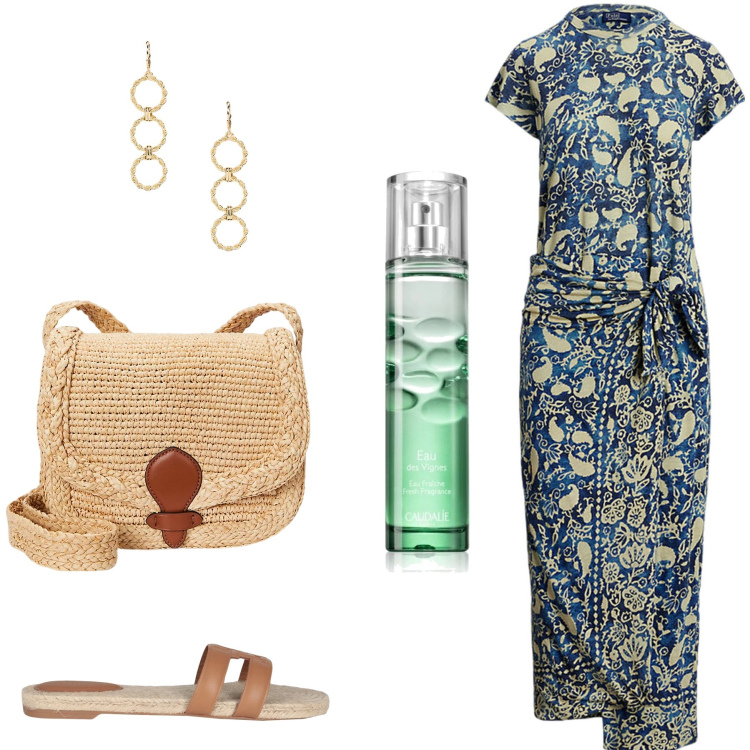 Outfit donna - Oriente. Stile Boho per Serata fuori. Abbinamento con espadrillas, profumi, orecchini, vestiti, borse a tracolla.