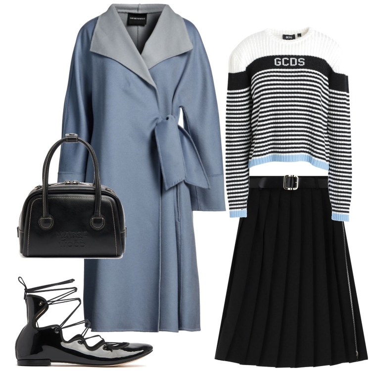 Outfit donna - Total look #2081760. Stile Bon Ton per Serata fuori. Abbinamento con cappotti, pullovers, gonne longuette, borse tote, ballerine.