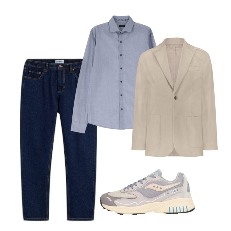 Outfit uomo - Casual. Stile Casual per Tutti i giorni. Abbinamento con jeans dritti, sneakers, camicie, giacche.
