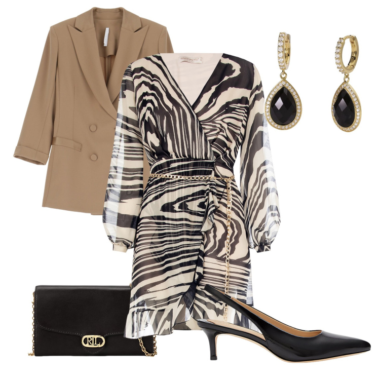 Outfit donna - Trasparenze con stile. Stile Sexy per Cerimonia. Abbinamento con orecchini, vestiti, blazer, borse a tracolla, décolleté.