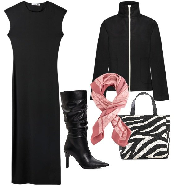 Outfit donna - marzo ufficio. Stile Bon Ton per Ufficio. Abbinamento con borse a mano, stivali, vestiti midi/longuette, blazer, foulard.
