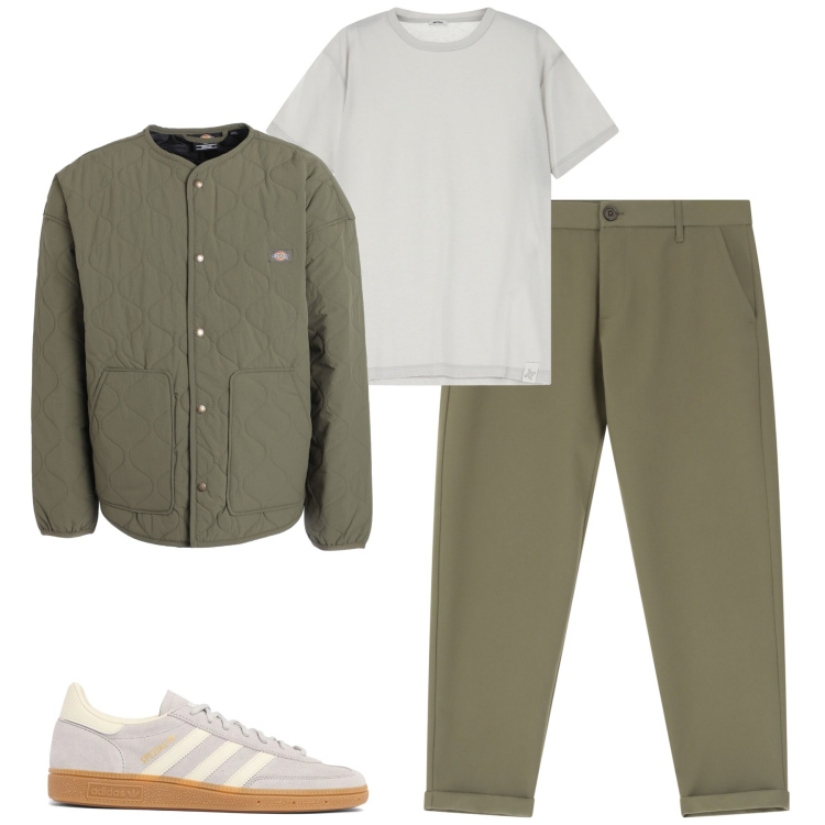 Outfit uomo - City. Stile Urban per Tutti i giorni. Abbinamento con giacche, pantaloni chino, t-shirt, sneakers.