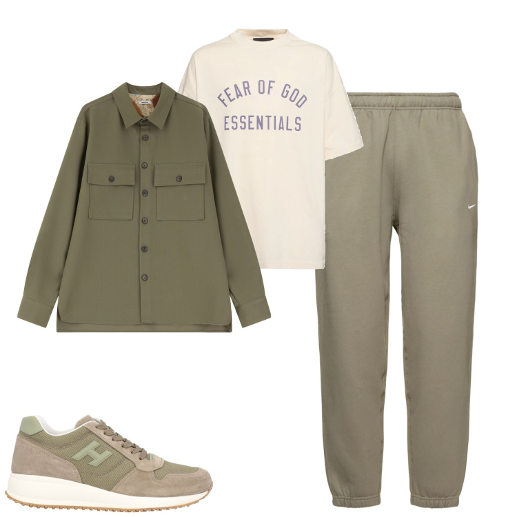Outfit uomo - City. Stile Casual per Tutti i giorni. Abbinamento con sneakers, camicie, pantaloni, t-shirt.