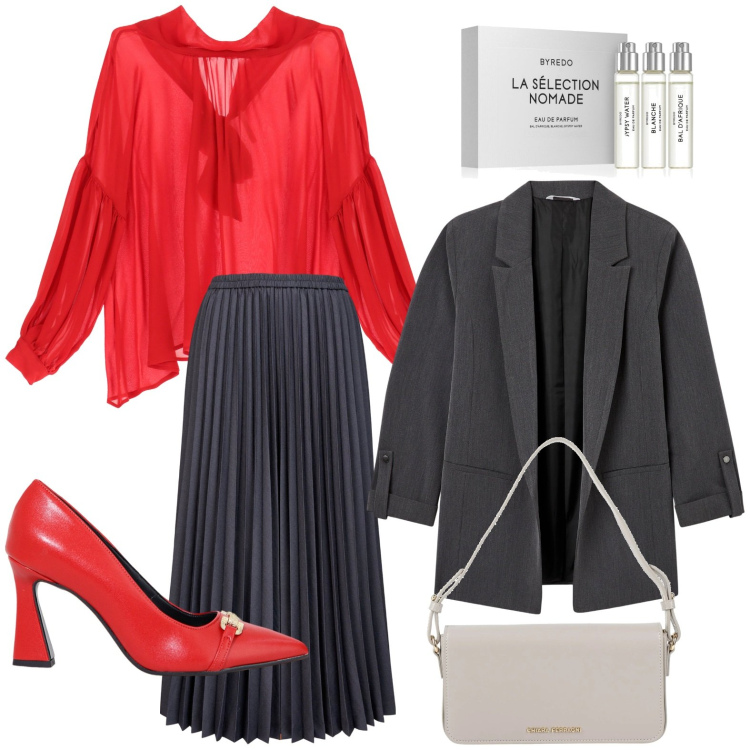 Outfit donna - Sheer Elegance - Trasparenze con stile. Stile Glamour per Serata fuori. Abbinamento con borse a mano, profumi, blazer, camicie, décolleté, gonne longuette.