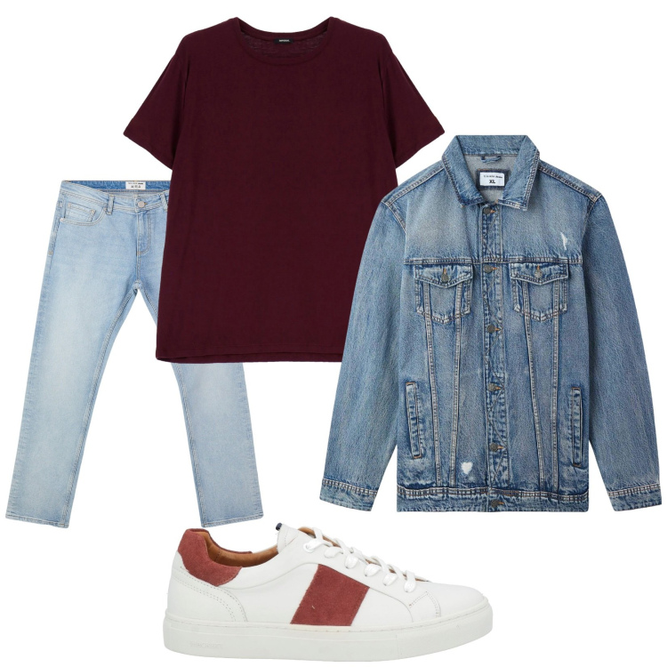 Outfit uomo - Total look #2082575. Stile Casual per Tutti i giorni. Abbinamento con sneakers, jeans, giacche, t-shirt.