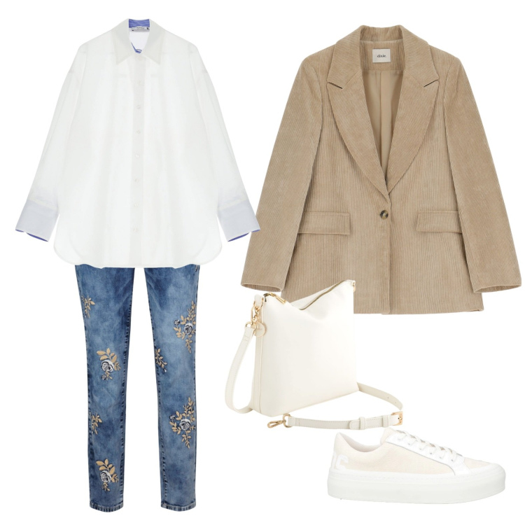 Outfit donna - Comoda ma con stile. Stile Casual per Tutti i giorni. Abbinamento con jeans, sneakers, camicie, blazer, borse a tracolla.