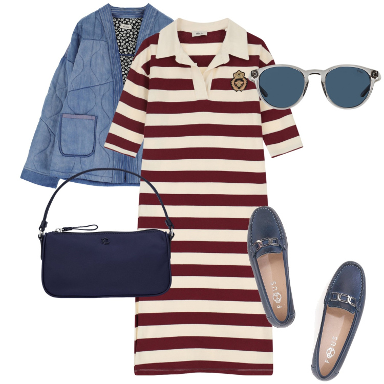 Outfit donna - Frizzante con Dixie. Stile Trendy per Tutti i giorni. Abbinamento con blazer, vestiti, occhiali da sole, pochette, mocassini.