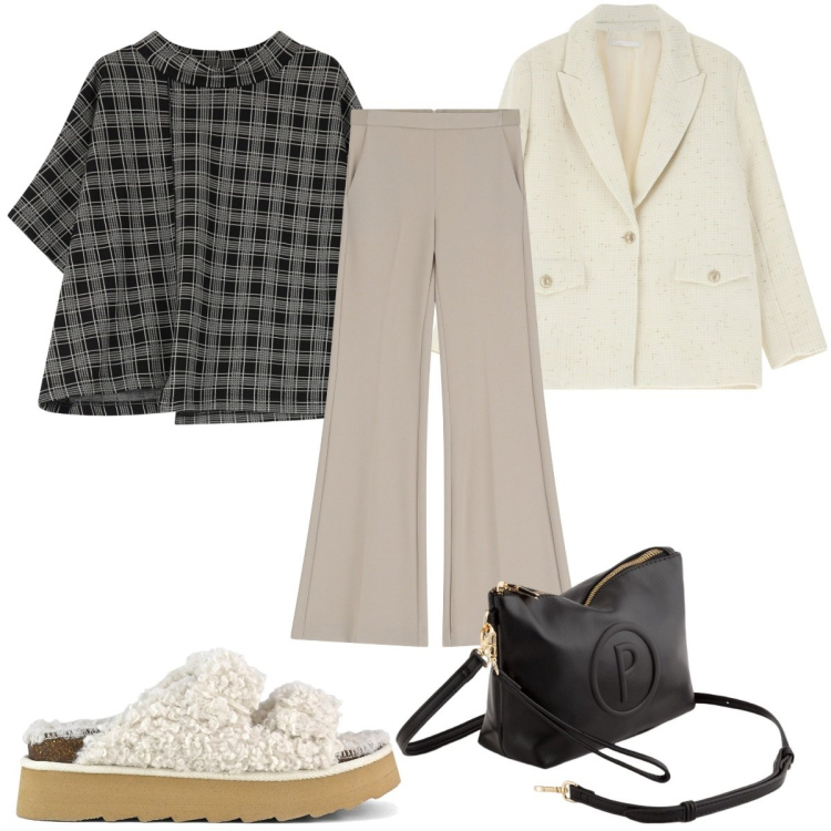 Outfit donna - IMPERIAL: super trendy in ufficio. Stile Trendy per Ufficio. Abbinamento con maglieria, pantaloni, blazer, sandali, valigie.