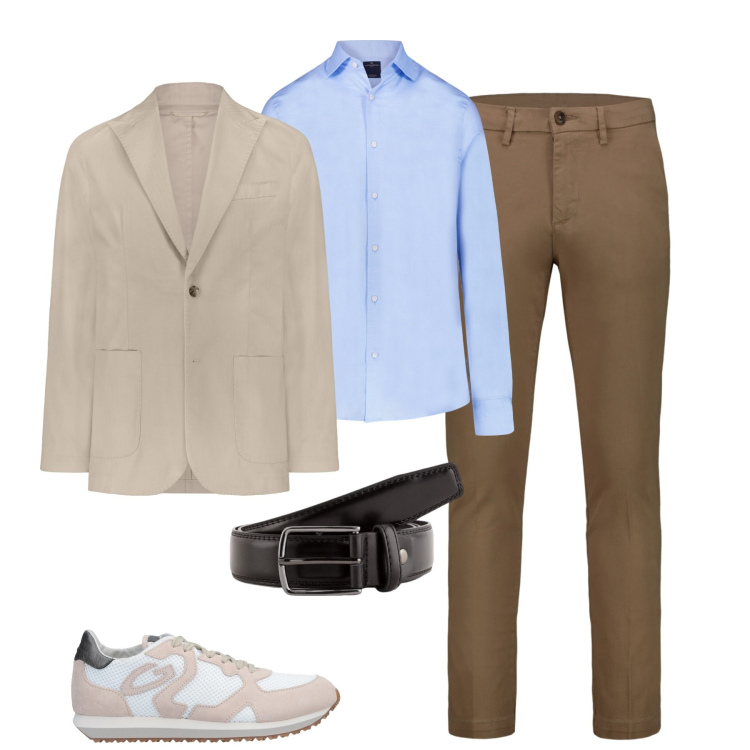 Outfit uomo - In città con stile. Stile Urban per Tutti i giorni. Abbinamento con sneakers, camicie, pantaloni chino, giacche, cinture.