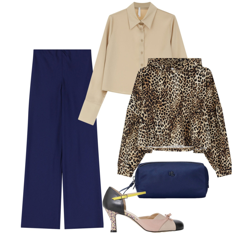 Outfit donna - IMPERIAL - Take Off. Stile Chic per Ufficio. Abbinamento con pantaloni, felpe con cappuccio, camicie, décolleté, pochette.